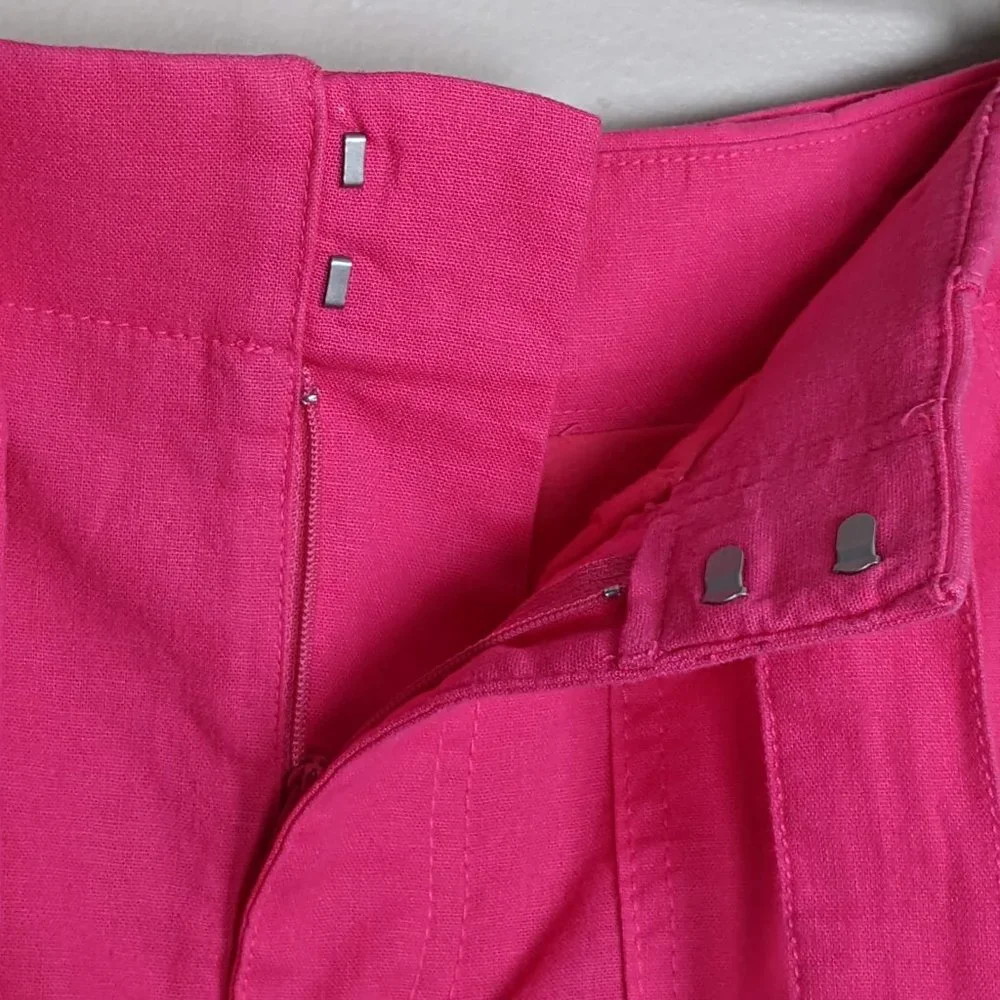 J. Crew Linen-Cotton Utility Skirt Pink sz 4